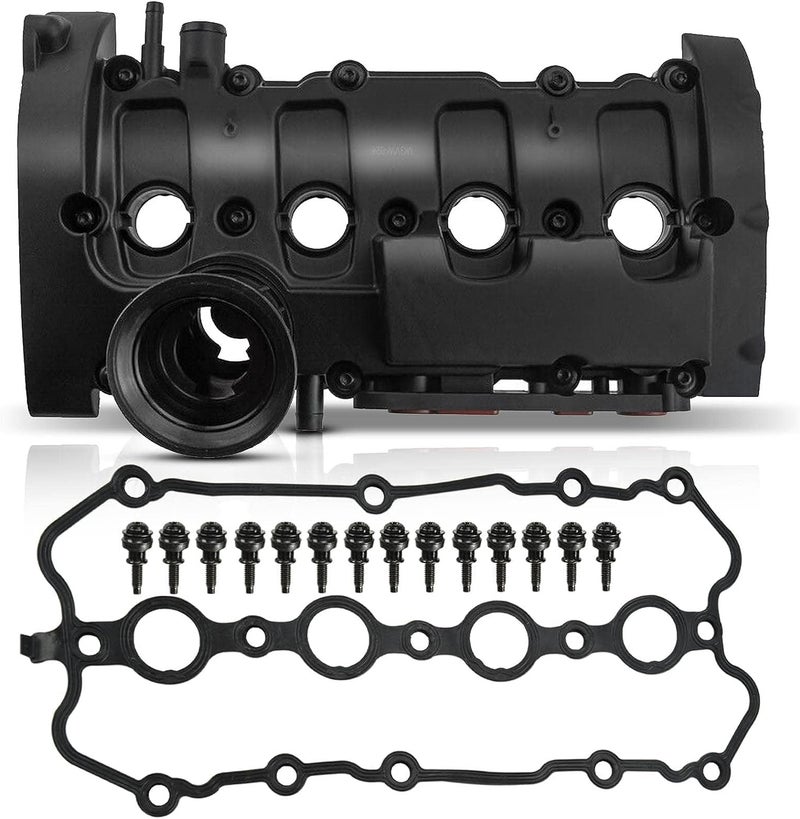 A-Premium Engine Valve Cover, with Valve Cover Gasket & Bolt, Compatible with Volkswagen Eos 2007-2008, Golf R 2012-2013, GTI 2006-2008, Jetta 2006-2008, Passat 2006-2008, 2.0L Turbo, 06F103469F - Image 1