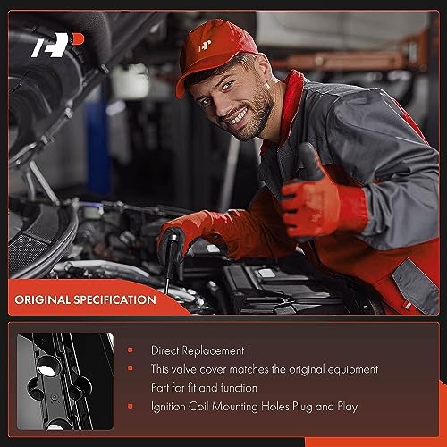 A-Premium Engine Valve Cover, with Valve Cover Gasket & Bolt, Compatible with Volkswagen Eos 2007-2008, Golf R 2012-2013, GTI 2006-2008, Jetta 2006-2008, Passat 2006-2008, 2.0L Turbo, 06F103469F - Image 4