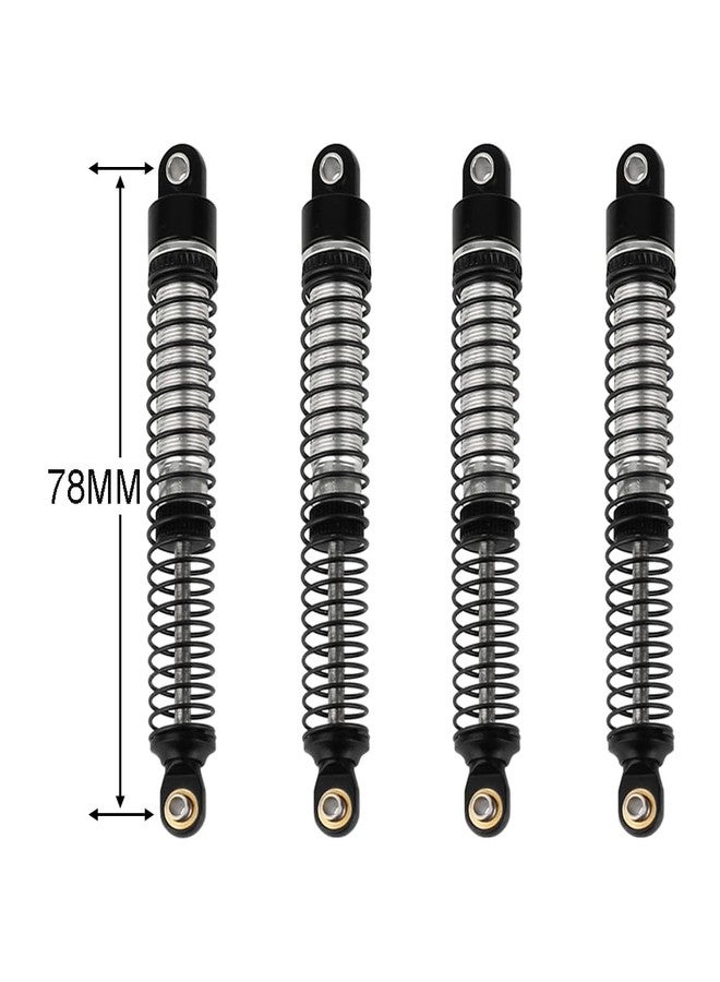 Pothyes 78mm Aluminum Long Threaded Shocks Absorbers Oil Damper for 1/18 RC Crawler TRX4M KUpgrade Parts (black) - Image 2