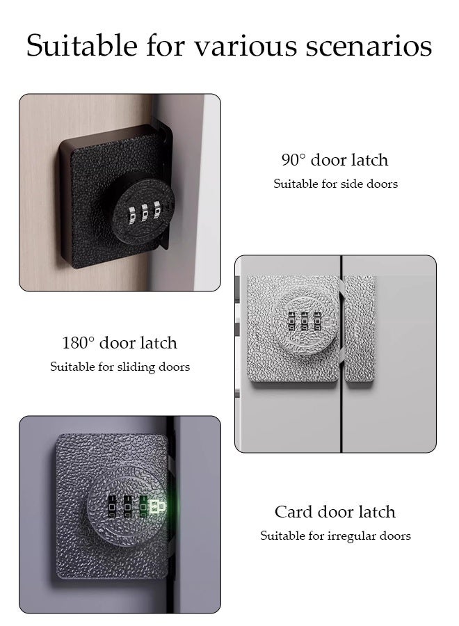 DUNISO Cabinet Combination Lock，No Drilling Password Cabinet Door Lock，Gear Storage Password Lock， No Need for Keys, Secure Anti-theft，for Swinging Or Sliding Door Drawer Cupboard，Black - Image 3