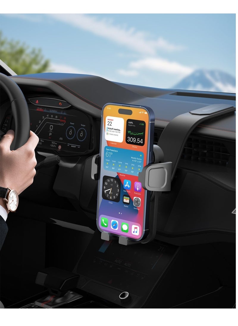 KASTWAVE - Car Phone Holder, Universal Car Mount Dashboard & Windshield Suction Cup Phone Holder, Car Phone Mount, and Bendable Memory Titanium Alloy, for iPhone & Android Smartphone - Image 1