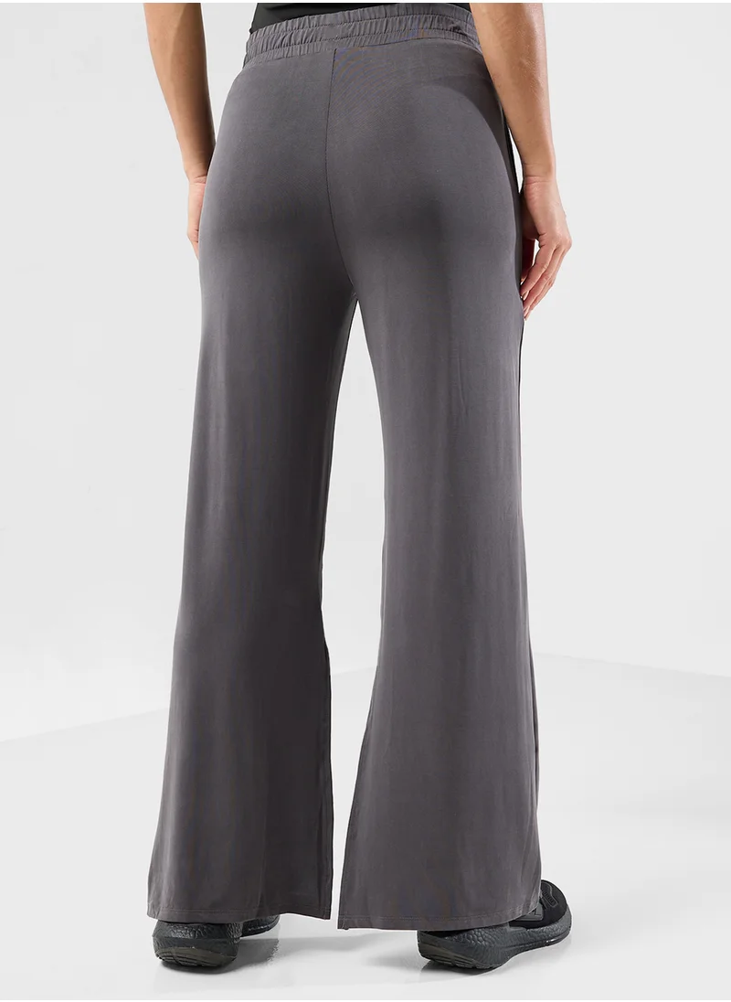 FRWD Ruched Waist Straight Fit Jersey Pant With Slit