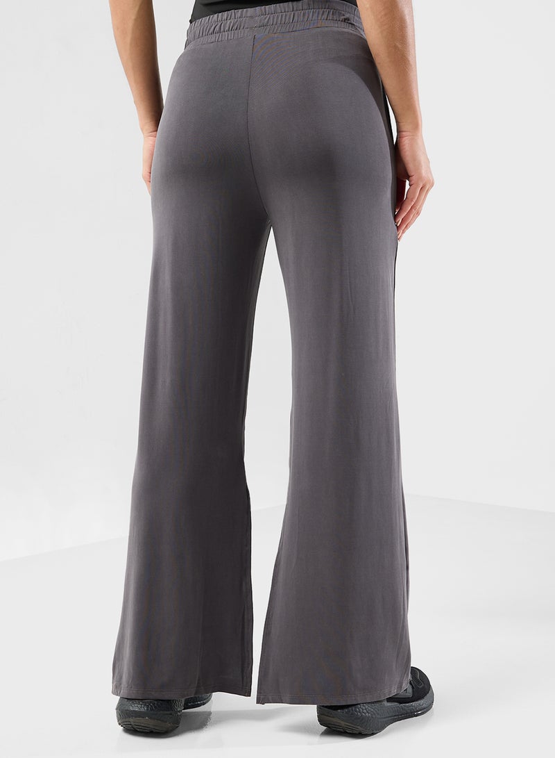 FRWD Ruched Waist Straight Fit Jersey Pant With Slit  - Image 3