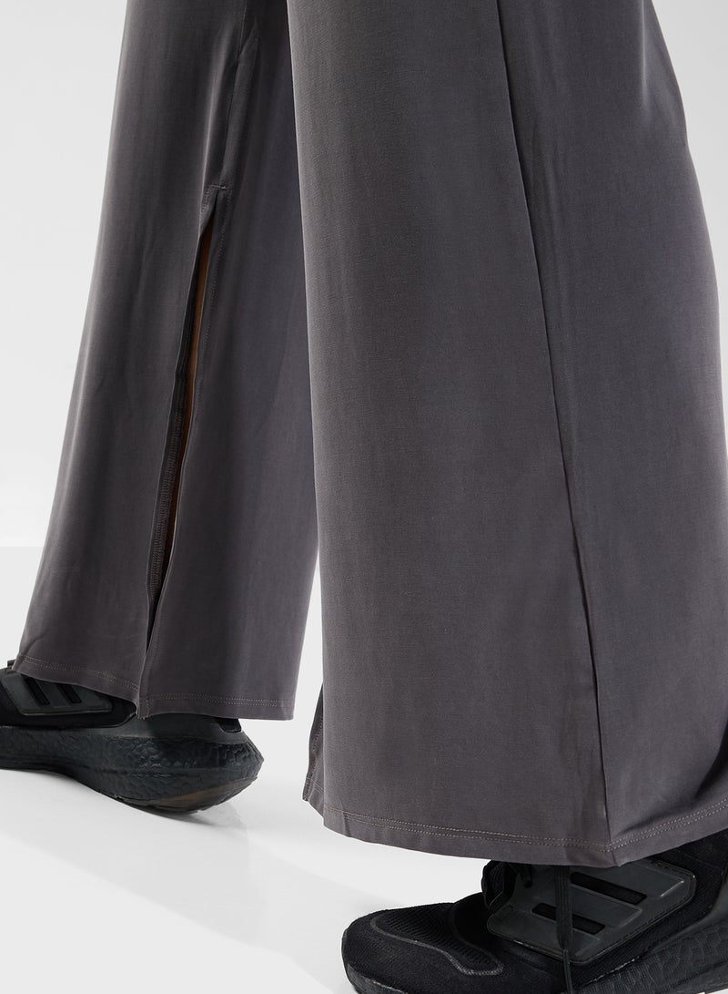 FRWD Ruched Waist Straight Fit Jersey Pant With Slit  - Image 5
