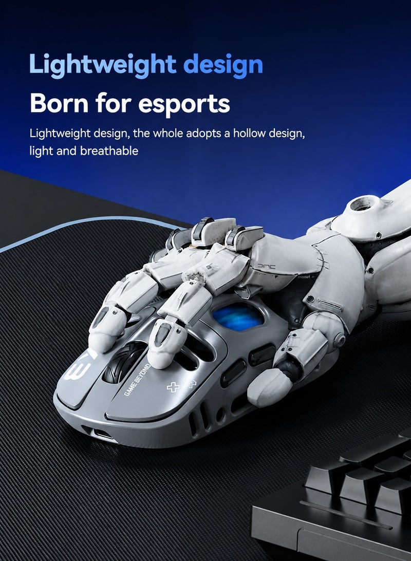 T-WOLF X3 Wireless Gaming Mouse, Tri-Mode Connection, PAW3311 Sensor, 12000 DPI, RGB Backlit, 70g Lightweight Honeycomb Design, Rechargeable Mouse for PC Gaming - Image 3