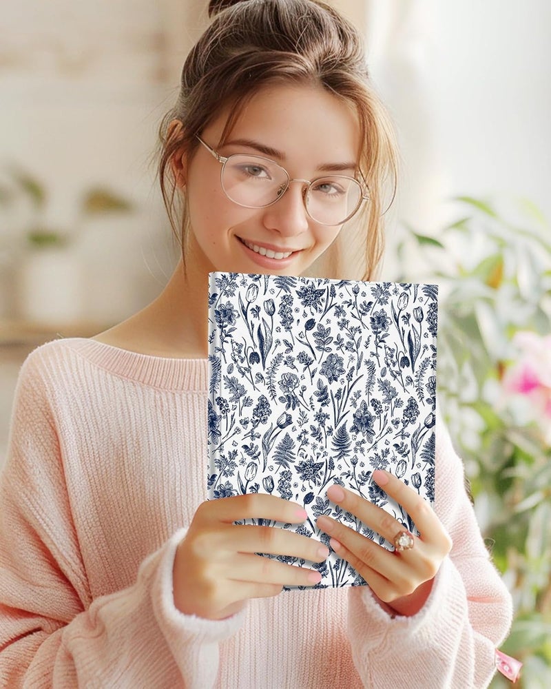 Wazzasoft for iPad 9th/8th/7th/Air 3rd Generation/Pro 10.5 Inch Case Keyboard Pencil Holder Folio Tablet Cover Women Girl Cute Girly Teen Kawaii Blue Floral Unique Design for Apple 10.2 & 10.5 Inch - Image 3