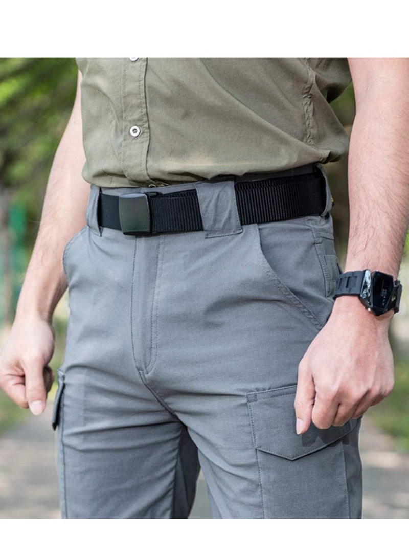 5-Pack Men's Nylon Belts with Canvas Webbing and Plastic Buckles - Perfect Birthday Gifts for Dads and Boys (Colors: Black, Khaki, Army Green, Navy Blue, Grey) - Image 2