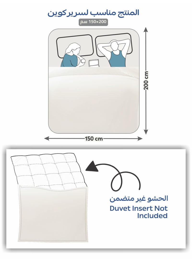 Donetella Solid Duvet Cover Set, Fits 150 × 200 cm Bed, Queen Size 4-Piece Set, Brushed Microfiber Without Filler - Image 3