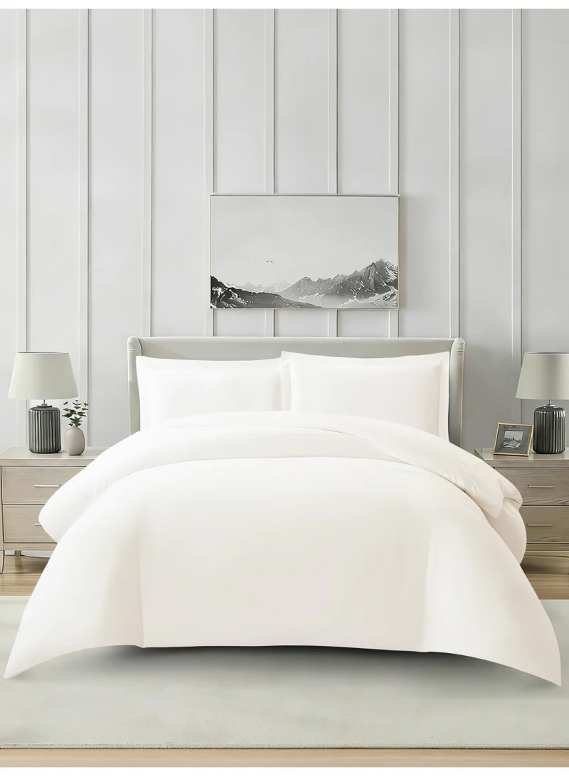 Solid Duvet Cover Set, Fits 150 × 200 cm Bed, Queen Size 4-Piece Set, Brushed Microfiber Without Filler