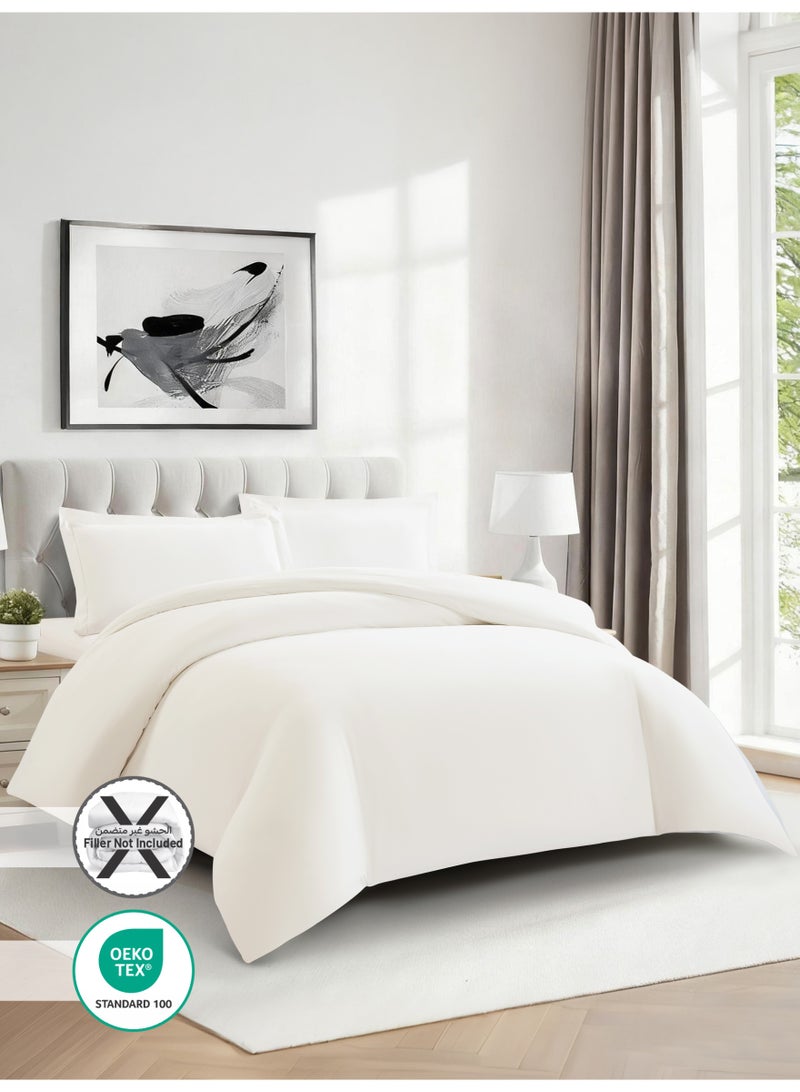 Donetella Solid Duvet Cover Set, Fits 150 × 200 cm Bed, Queen Size 4-Piece Set, Brushed Microfiber Without Filler - Image 2