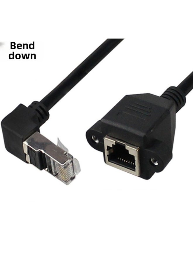 Generic 90-degree Elbow Six-type Network Cable Extension Cable With Ears And Screw Holes Can Be Fixed RJ45 Male-female Extension Cable-Color:Six Types Of Upward Bend-Line Length:0.3 M  - Image 3