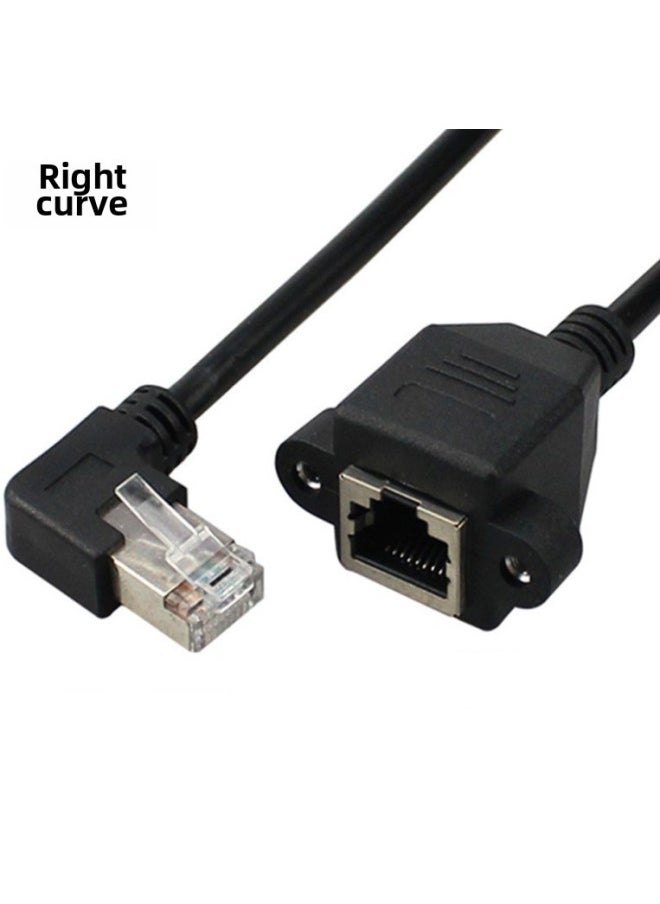 Generic 90-degree Elbow Six-type Network Cable Extension Cable With Ears And Screw Holes Can Be Fixed RJ45 Male-female Extension Cable-Color:Six Types Of Upward Bend-Line Length:0.3 M  - Image 5