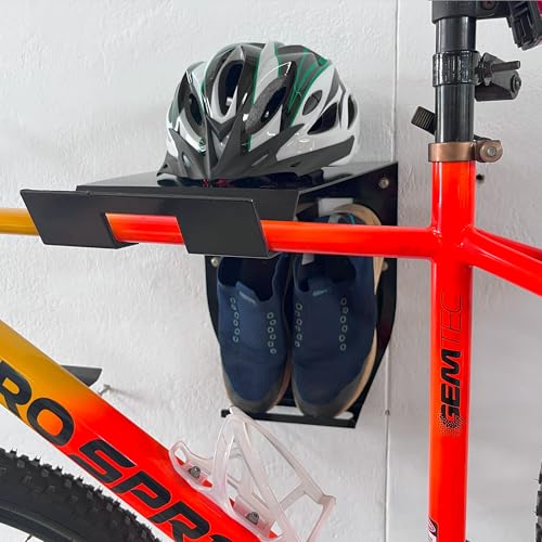 GLORY MEDAL HANGERS Bicycle Wall Mount With Shelf- Cycling Indoor Bike Storage,Wall Rack|Organize Helmet,Sun Glass,Shoe|Hang Heavy Duty Bike|Space Saving For Road,Racing,Mountain,City Or Other Bicycle - Image 1