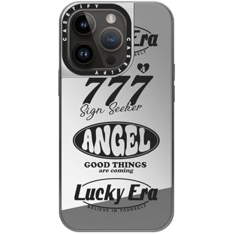 Casetify Mirror Case for iPhone 14 Pro Compatible with Magsafe - Angel Baby! Black, Mirror - Silver on Silver - Image 3