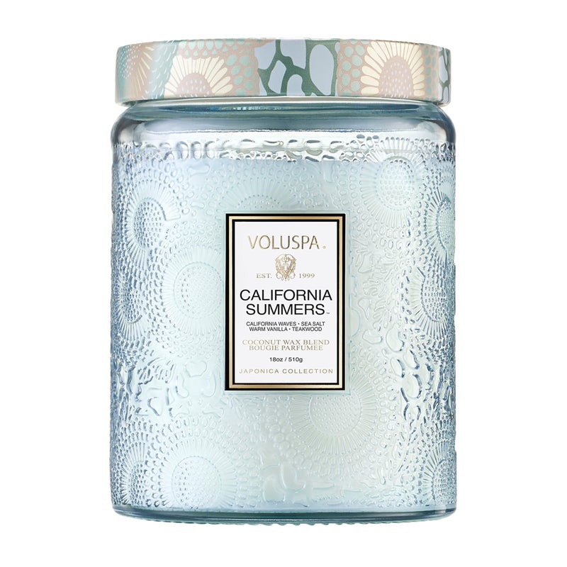 Voluspa California Summers Candle Jar, 18 oz, Coconut Wax Blend, Large Scented Candles for Home, 100 Hour Burn Time, Poured in The USA - Image 1