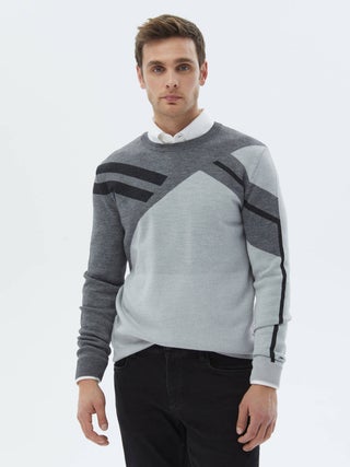 Light Grey Crew Neck Patterned Wool Blend Knitwear Sweater - pzsku/Z8DF5332769269811A0DBZ/45/1750861318/7fb3b10a-01e3-4d48-97be-4e6577226c9b