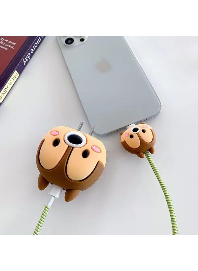 Beauenty 2024 Four-piece Charger Protective Cover For Apple 15 Fast Charging Protective Cover 18W/20W Charger-Specifications:11. Didi (set Of Four) Big And Small Heads + 1.4m Wire Rope + Tie - Image 1