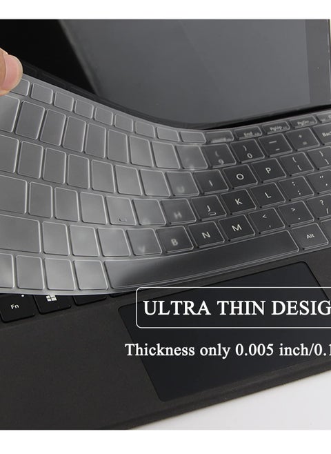 Keyboard Cover Skin for Microsoft Surface Go 4/Go 3/Go 2 /Go 10.5 Inch 2023--2018, Soft-Touch Ultra Thin Protective Skin ,Clear