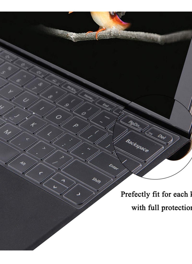 Keyboard Cover Skin for Microsoft Surface Go 4/Go 3/Go 2 /Go 10.5 Inch 2023--2018, Soft-Touch Ultra Thin Protective Skin ,Clear
