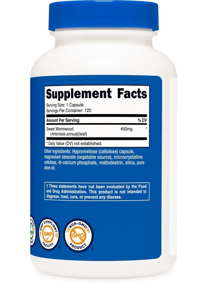 Nutricost كبسولات الشيح 450 ملغ 120 كبسولة - كبسولات نباتية، خالية من الغلوتين وغير معدلة وراثيًا - Image 5