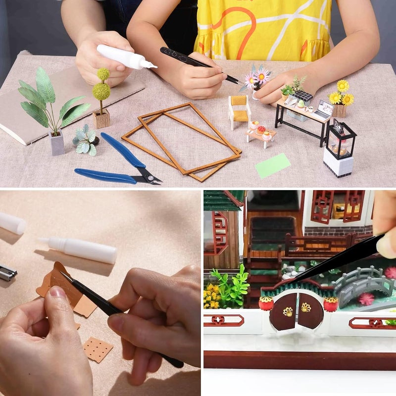 Spilay Hobby Building Model DIY Tool Kit, Modeler Basic Miniature Handmade Craft Tools Set for Dollhouse ,Car ,Airplanes ,Gundam ,Robots Models Assemble ,Repairing and Fixing（16 Pcs） - Image 4