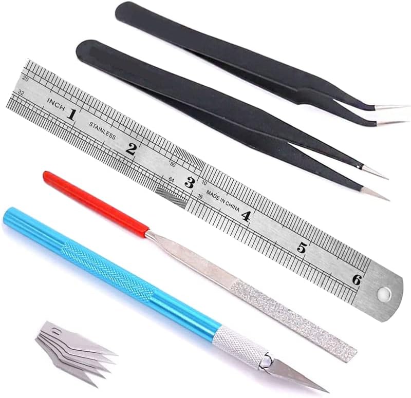 Spilay Hobby Building Model DIY Tool Kit, Modeler Basic Miniature Handmade Craft Tools Set for Dollhouse ,Car ,Airplanes ,Gundam ,Robots Models Assemble ,Repairing and Fixing（16 Pcs） - Image 5