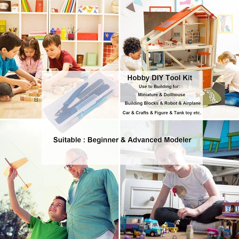 Spilay Hobby Building Model DIY Tool Kit, Modeler Basic Miniature Handmade Craft Tools Set for Dollhouse ,Car ,Airplanes ,Gundam ,Robots Models Assemble ,Repairing and Fixing（16 Pcs） - Image 3
