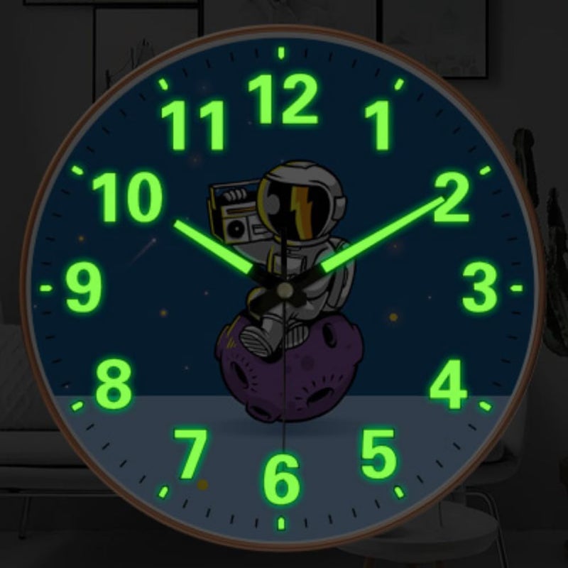 STAR WORK Modern 12 Inch Silent Wall Clock with Glow-in-The-Night Radium, Non-Ticking Mechanism & Big Numbers – Perfect for Living Room, Bedroom, Hall & Home Décor(RADUIM Radio) - Image 2