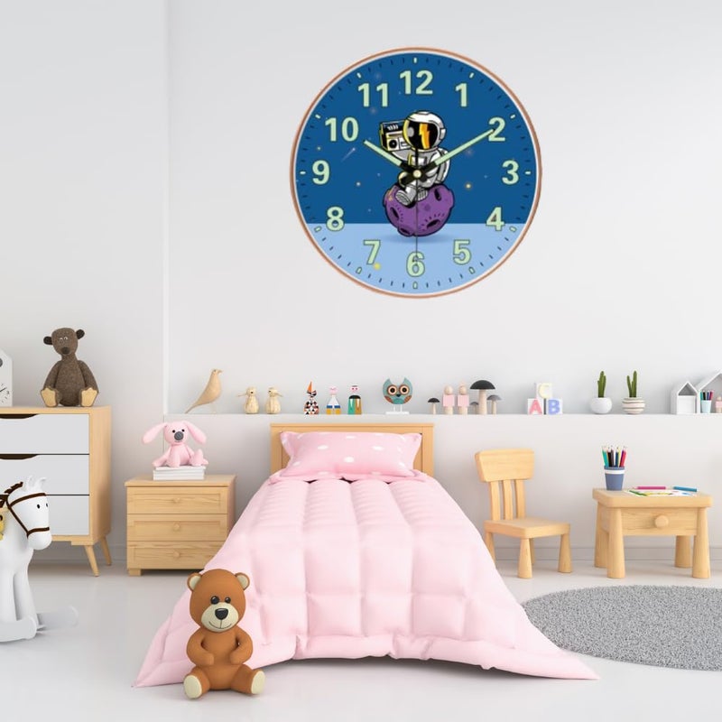 STAR WORK Modern 12 Inch Silent Wall Clock with Glow-in-The-Night Radium, Non-Ticking Mechanism & Big Numbers – Perfect for Living Room, Bedroom, Hall & Home Décor(RADUIM Radio) - Image 3