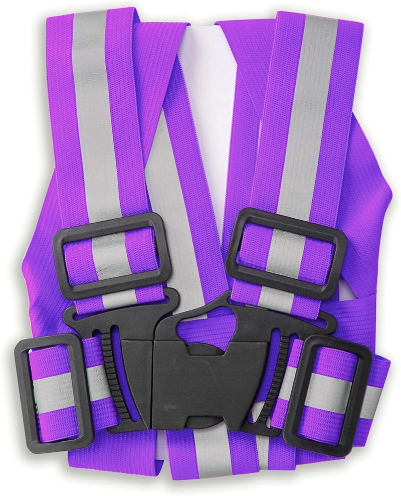 Spartan Reflective Cycling Safety Vest – High Visibility Purple Lightweight Mesh with Adjustable Straps, Breathable Design for Night Riding, Running & Outdoor Safety Gear | SP-9104 - Image 4