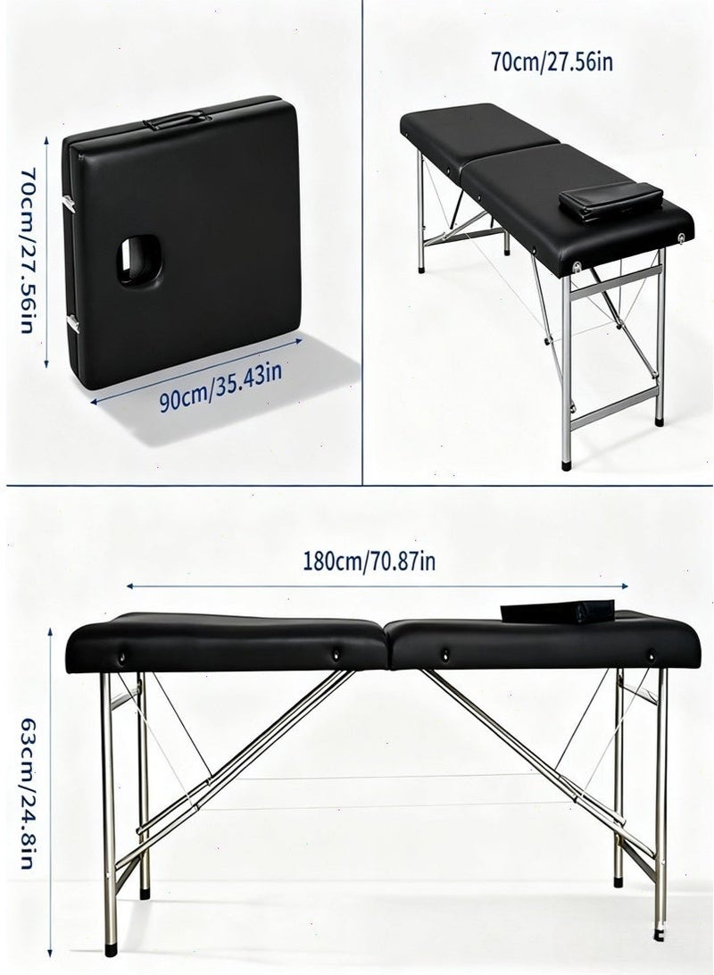 Foldable Massage Table - Professional Massage Tables & Massage Bed with Thickened Double-Fold PU Mattress & Pillow, Premium Massage Couch for Beauty Salons, Massage Therapy & Treatment Centers - Image 5
