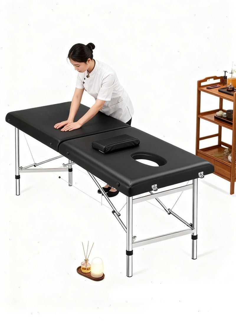 Foldable Massage Table - Professional Massage Tables & Massage Bed with Thickened Double-Fold PU Mattress & Pillow, Premium Massage Couch for Beauty Salons, Massage Therapy & Treatment Centers - Image 3