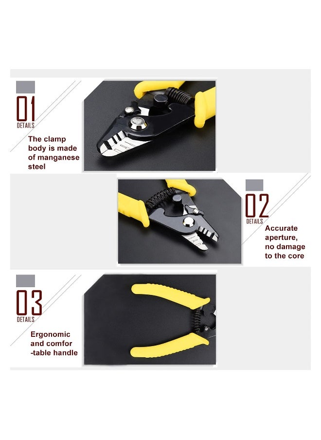Generic Fiber Optic Stripper 3 Hole, Precision Wire Stripper for Installers and Electricians Safe Not Hurt Wire Fiber Strippers with 6 Handle for Jacket Buffer and Coating Stripping  - Image 3