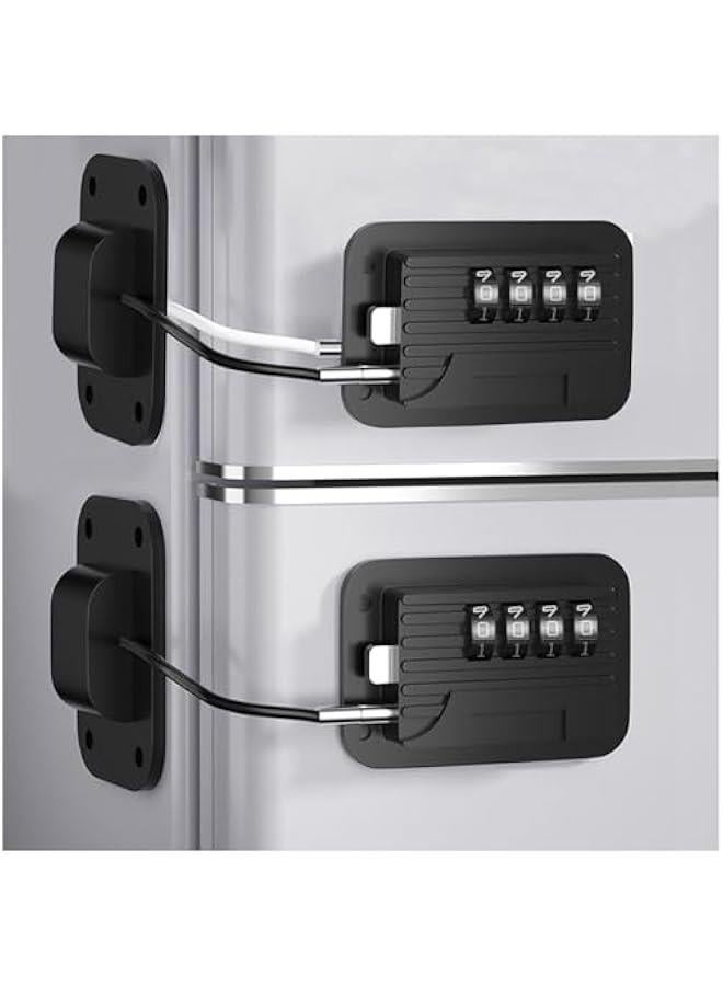HOOKOR 2 Pack Refrigerator Fridge Freezer Door Lock with Password, Child Proof Door Lock for Kitchen Refrigerator, Cabinets and Drawers, Closets, Windows, Doors-No Tools Need or Drill - Image 1