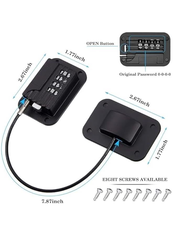 HOOKOR 2 Pack Refrigerator Fridge Freezer Door Lock with Password, Child Proof Door Lock for Kitchen Refrigerator, Cabinets and Drawers, Closets, Windows, Doors-No Tools Need or Drill - Image 4