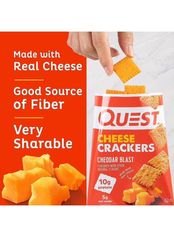 Quest Quest Nutrition Cheese Crackers, Cheddar Blast, High Protein, Low Carb, Made with Real Cheese, 12 Count (1.06 oz bags)  - Image 4