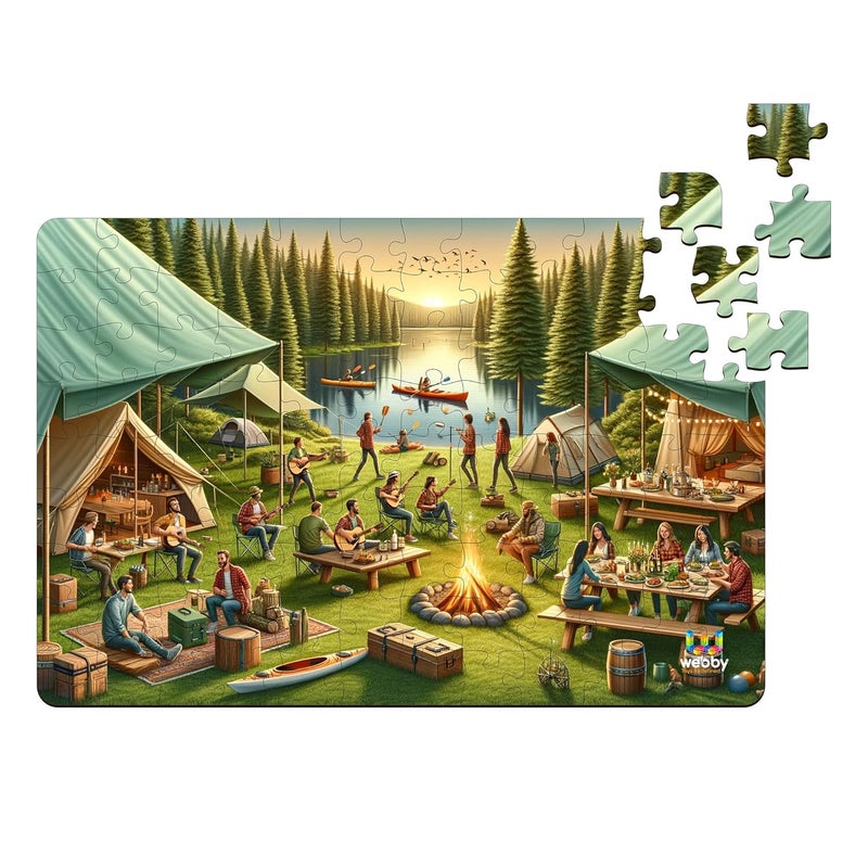 Webby Outdoor Camping Jigsaw Puzzle for Kids | Birthday Gift for Boys & Girls (108 Pieces) - Image 1