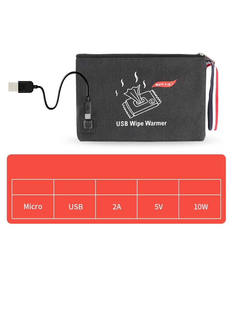 لينجي جهاز تدفئة مناديل الأطفال بمنفذ USB، درجة الحرارة الأكثر ملاءمة لبشرة الطفل للسفر في الهواء الطلق أو في الأماكن المغلقة المحمولة للسفر وأثناء التنقل  - Image 3