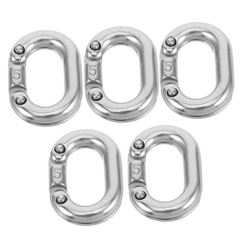 5 Pcs 10mm Stainless Steel Quick Link Chain Connectors Heavy Duty Industrial Machinery - Image 1