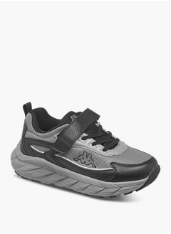 Kappa Boys' Logo Detail Sports Shoes with Hook and Loop Closure  - Image 2