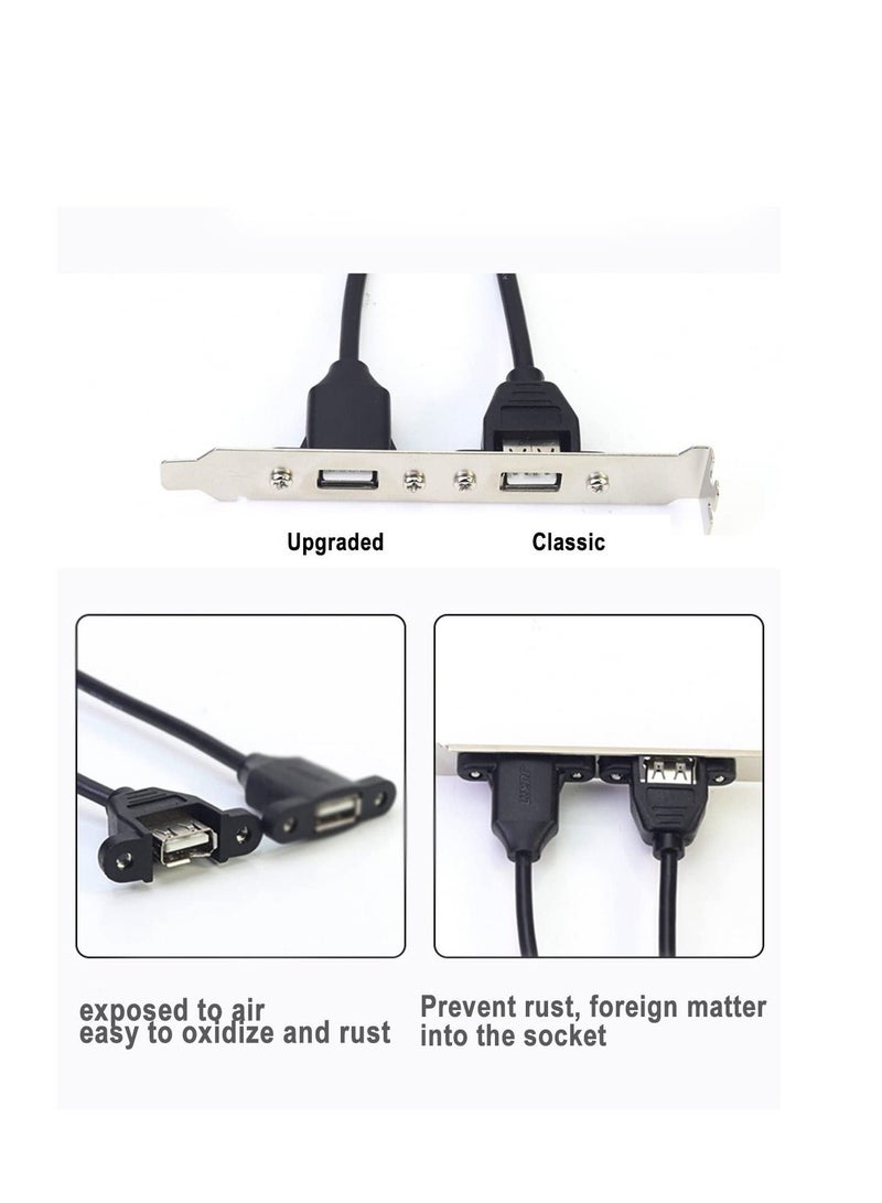 Captaintech 2Pack USB2.0 Male to Female Extension Cable with Ears can be Fixed Various Chassis/Cabinets/Panels USB Extender W/Screw nut for USB Panel Mount (USB2.0, 3FT) - Image 4