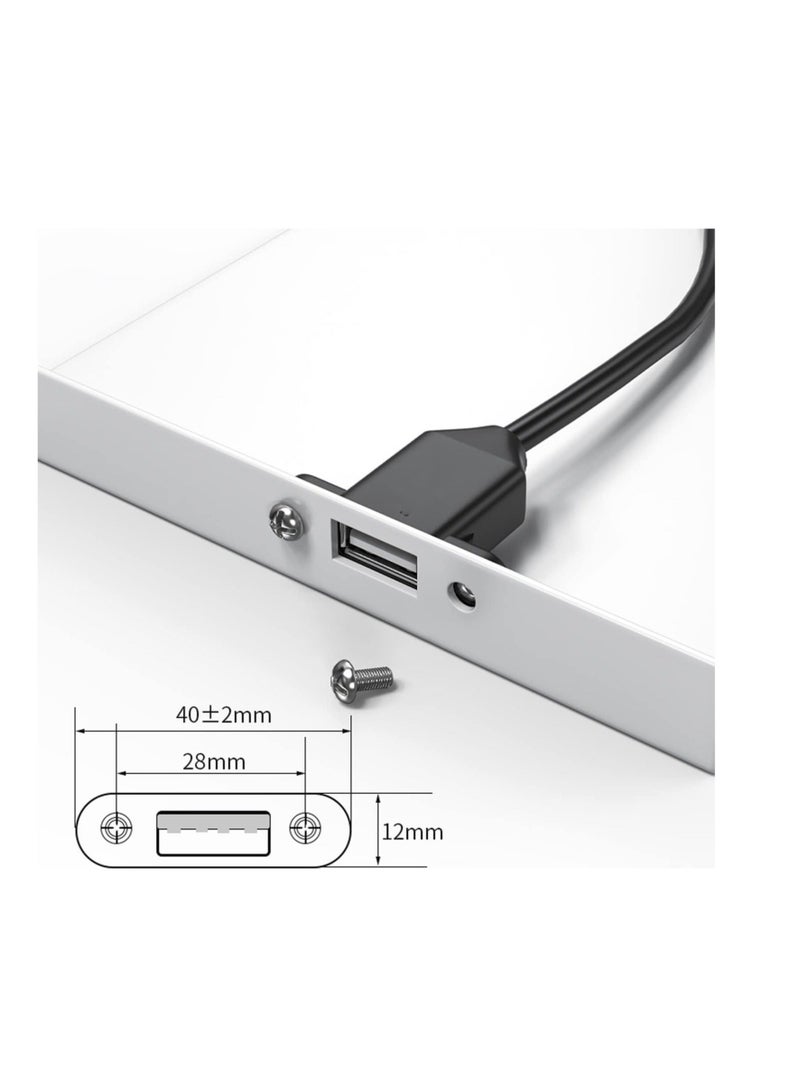 Captaintech 2Pack USB2.0 Male to Female Extension Cable with Ears can be Fixed Various Chassis/Cabinets/Panels USB Extender W/Screw nut for USB Panel Mount (USB2.0, 3FT) - Image 5