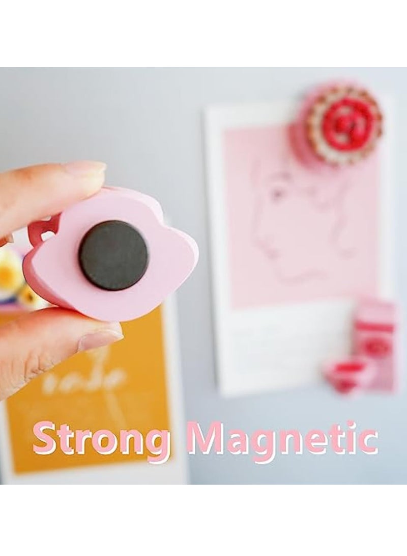 Arabest 4 قطع مغناطيس ثلاجة زخرفي لطيف للمنزل والمطبخ والمكتب وسبورة بيضاء وزخرفة خزانة - مغناطيس ثلاجة طعام مع كعكة فراولة وردية وصندوق حليب كابتشينو وصينية شاي وجبة خفيفة بعد الظهر - Image 4