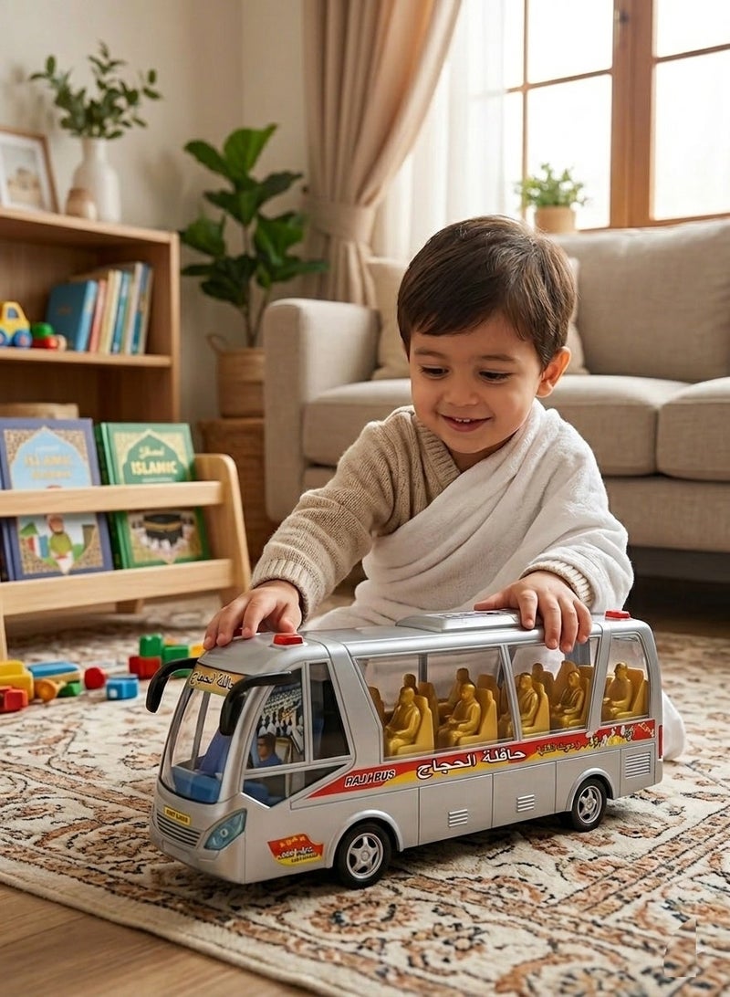 STORE 7 Kids Pilgrims Bus Toy with Lights & Sound – Transparent Automatic Passenger Bus with Obstacle Avoidance, Battery Operated Educational Musical Toy for Children, Model 10745 - Image 3