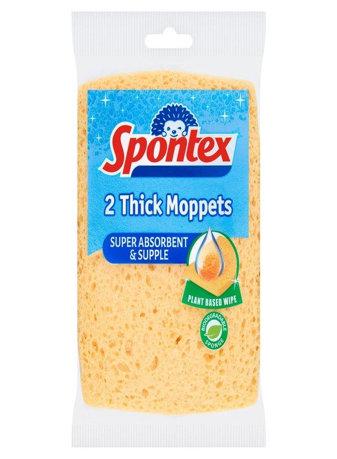 Spontex 2 Thick Sponge Moppets, 16 x 12cm - Image 1