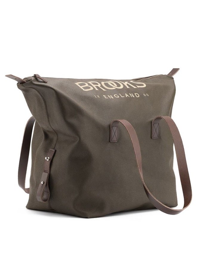 Brooks England Clapham 26L Bicycle Tote Bag, Cotton Canvas with Leather Handles and Zip Closure - Image 1