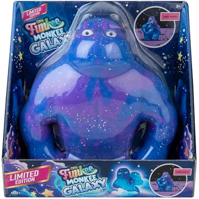 Orb Factory Limited Edition ORB Jumbo Funkee GALAXY Monkee - Big 4.5 Pound Cosmic Stretchy Monkey - Funny, Squishy, Squeeze for Stress Relief - Special Edition Collectible Sensory / Fidget Toy for Kids and Adults - Image 5