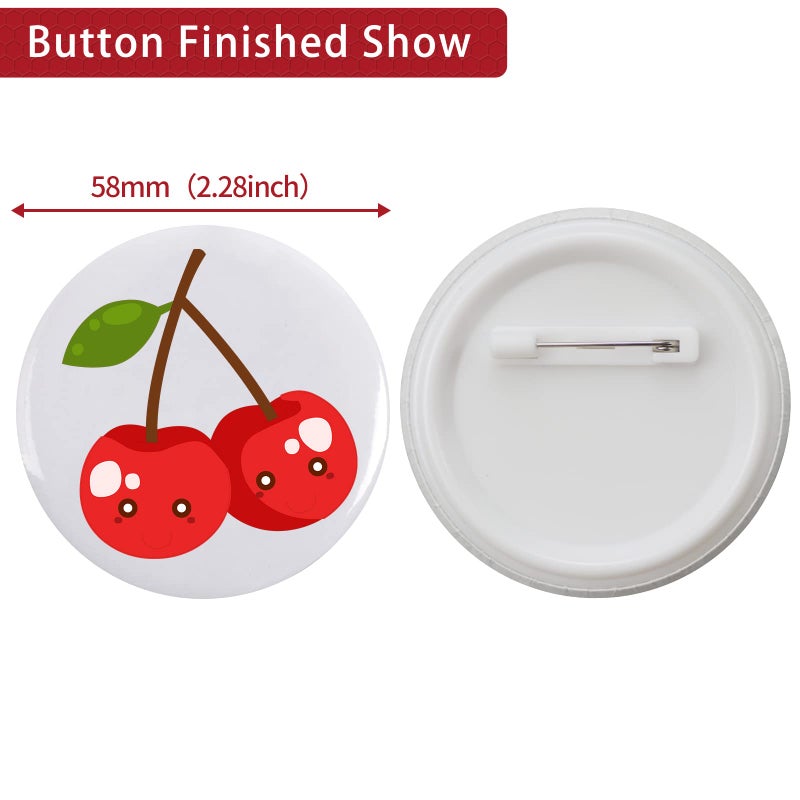 Onemorello 200 Sets Button Maker Supplies, 2.28 inch / 58mm Button Parts Buttons Supplies, Approx. 2.25 in Blank Badge Parts with Blank Paper for Buttons Maker Machine Pin Maker Press - Image 4