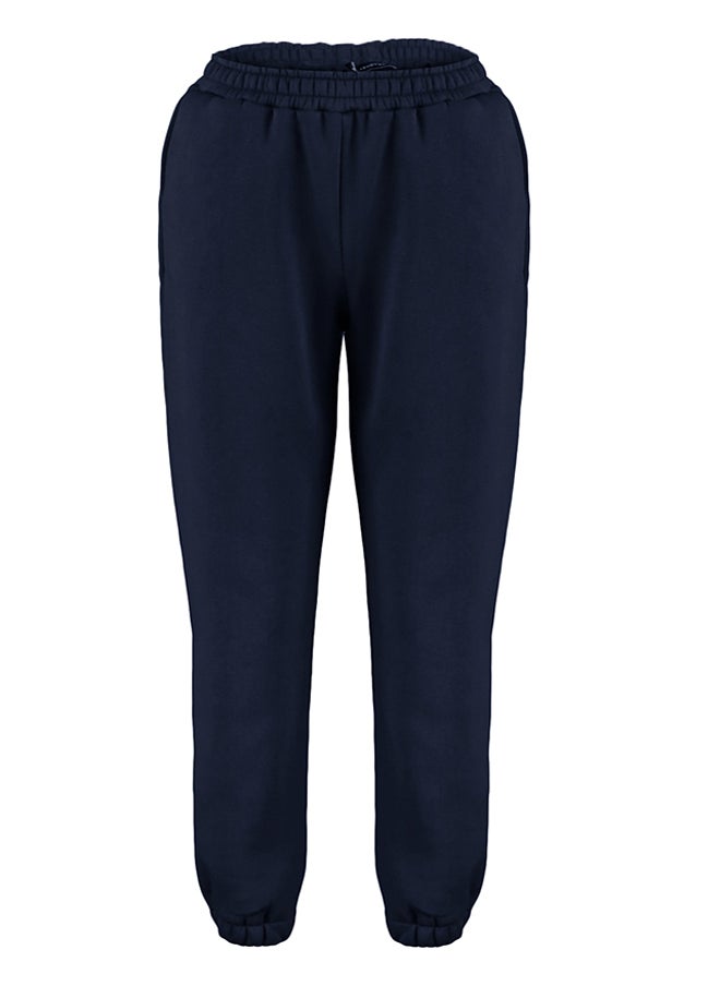 trendyol - Navy Blue Loose Jogger Fleece Inside Knitted Sweatpants TWOAW23EA00151 - Image 1
