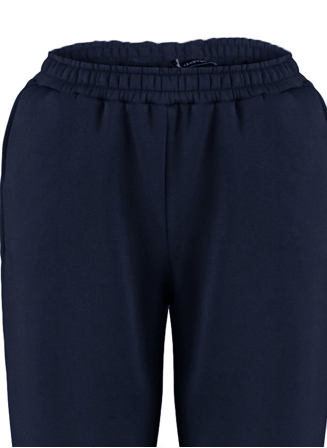 trendyol - Navy Blue Loose Jogger Fleece Inside Knitted Sweatpants TWOAW23EA00151 - Image 1